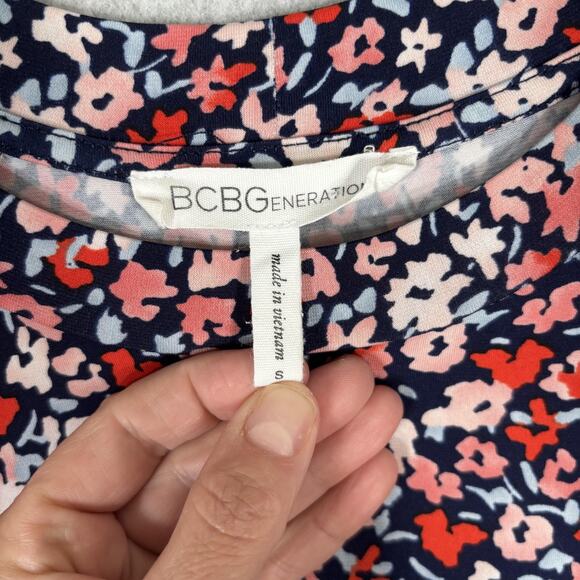 BCBGGeneration Babydoll Dress Small Ditsy Floral Flare Skater Maximalist Twee - Picture 4 of 10